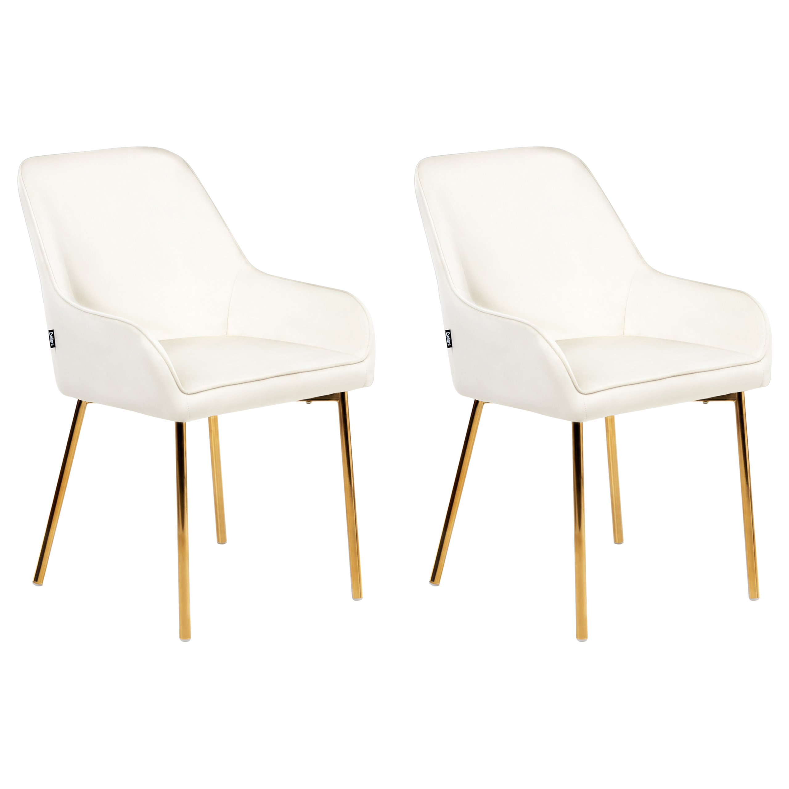 Beliani Conjunto De 2 Sillas De Comedor Loverna Terciopelo Blanco/Crema , Leroy Merlin