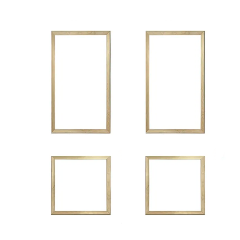 Lot de 2 kits de moulures de porte en bois à doucine - 4 cadres pour 2 portes - Prêts à coller et à peindre - Fabrication française - 2