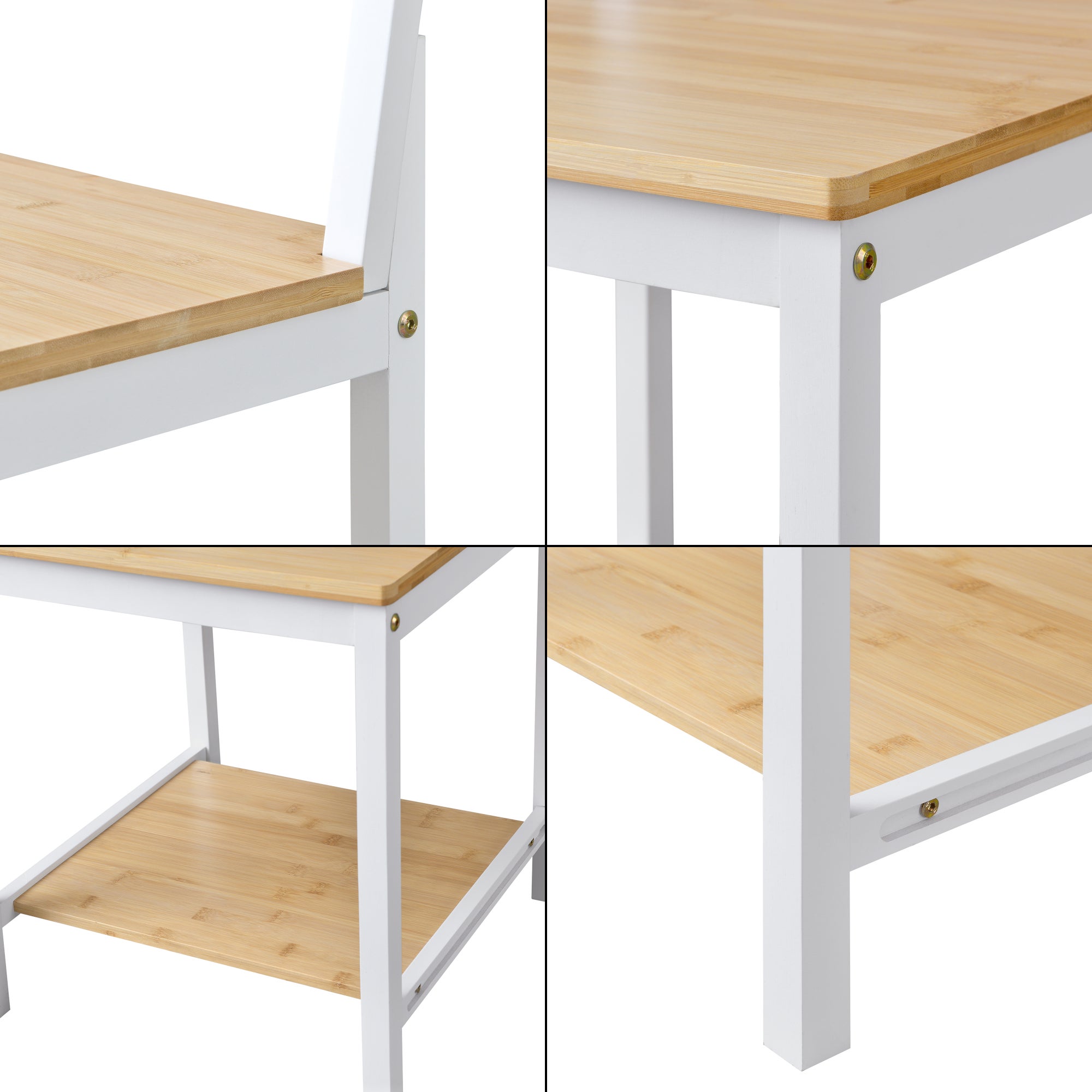 Valet de chambre Juuka avec 2 surfaces de rangement et 3 barres naturel blanc [en.casa] - 7