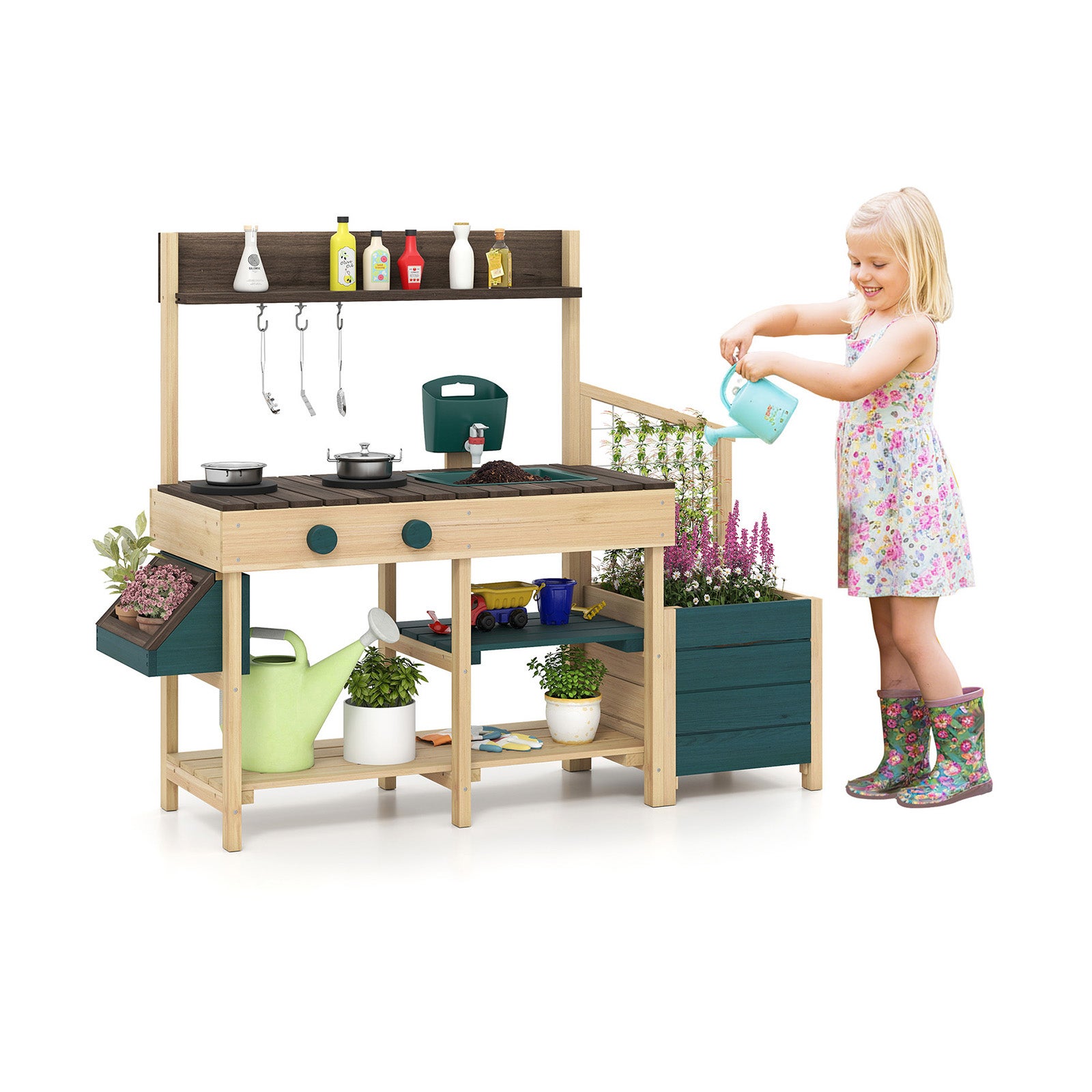 Évier Jouet Enfant Avec Eau Courante & Bulles – Jouet Cuisine & Bain 2 En 1, Recyclage D'Eau, Pêche & Accessoires – Dès 3 Ans