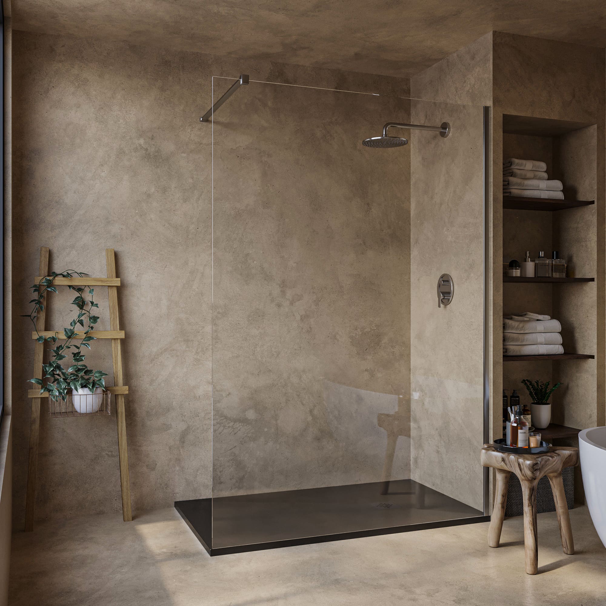 SOULHOME Brodzik prysznicowy– Żywica– Gel Coat– Gładka/Kamienna tekstura – Antypoślizgowy – Kolor czarny – 140x100- Niski 3 cm– SAME