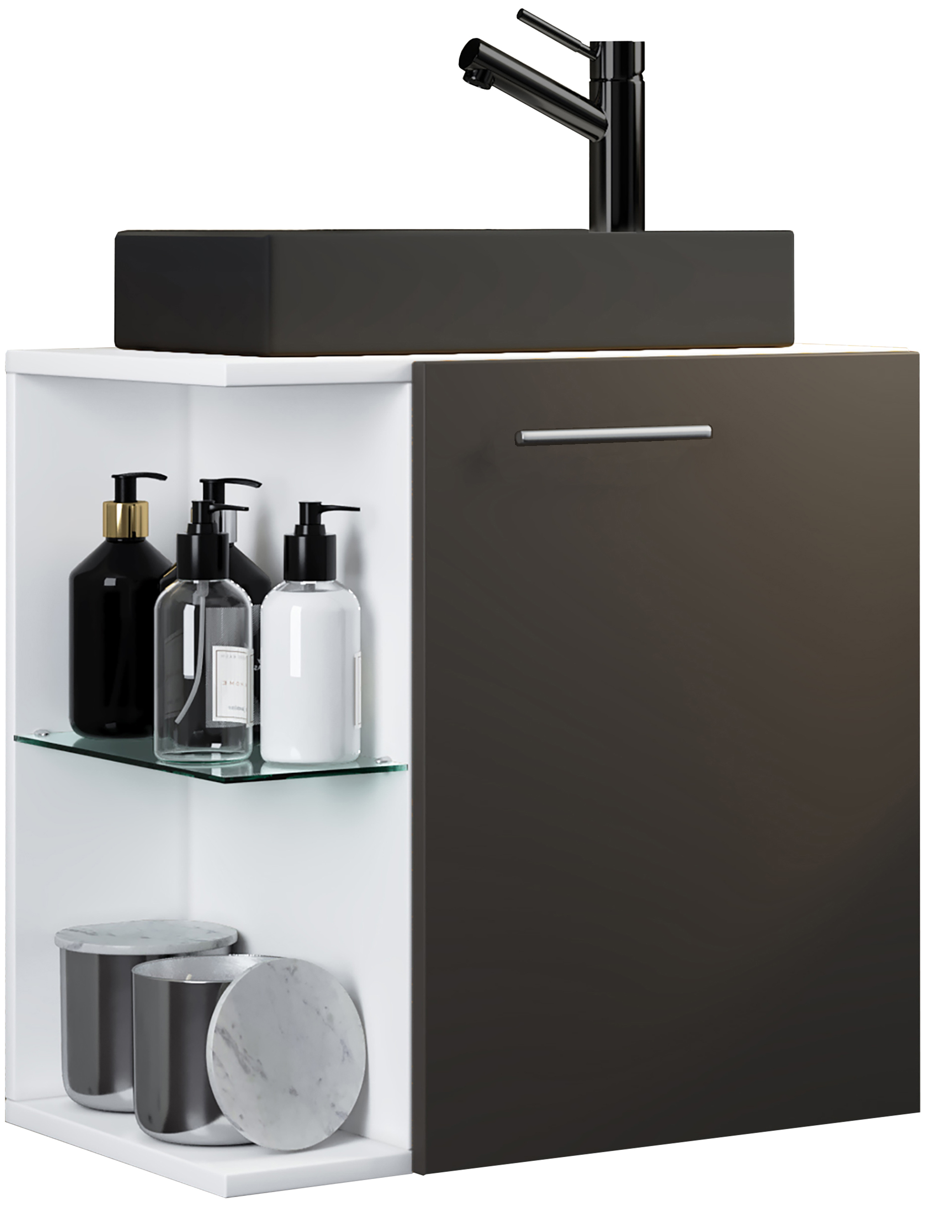 VCM umywalka do mebli łazienkowych Hausa Antracyt H. 63 x B. 52 x T. 34 cm