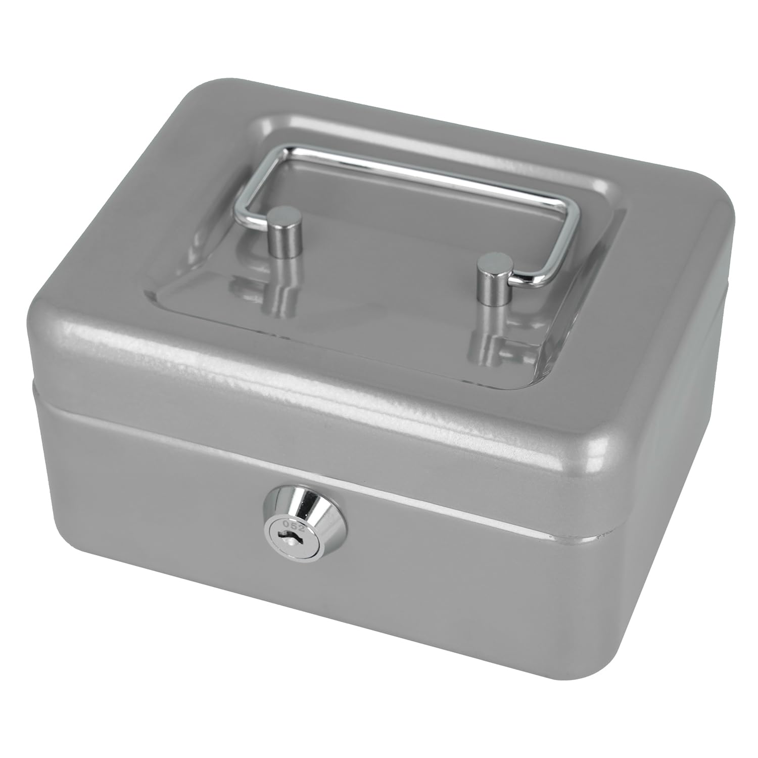 Cassetta Portavalori Rapesco - Cassetta Di Sicurezza In Metallo Con Serratura, Vassoio Monete, 25 Cm Nero