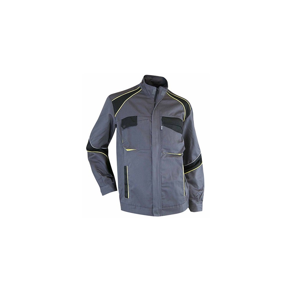 Blouson de travail Semis tricolore gris, noir et jaune - LMA - Taille M - 4