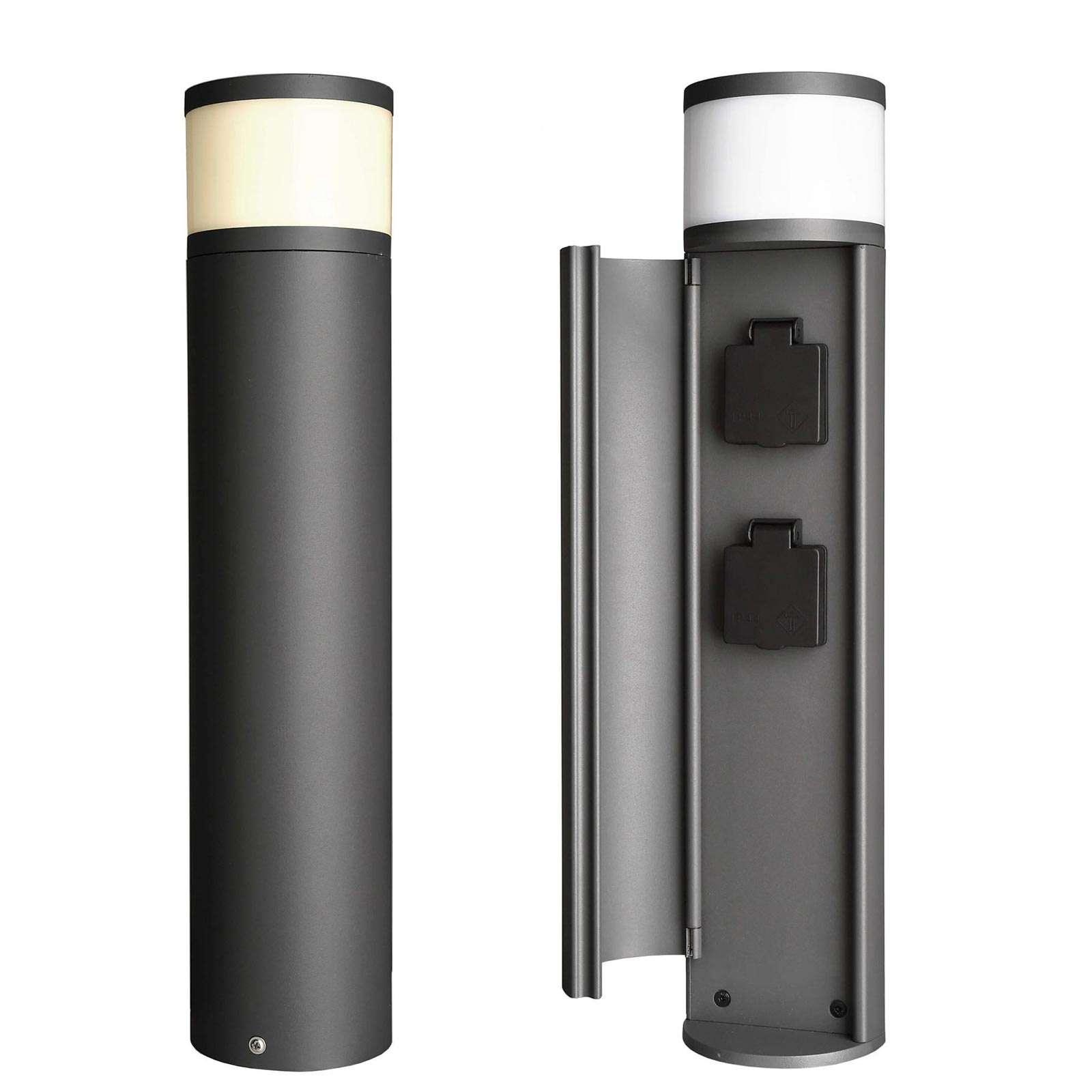 Lampa podłogowa LED 4W, wodoodporna kolumna elektryczna rozdzielacza zasilania, wielogniazdkowa, 2 gniazda, lampa ogrodowa, garaż, 230 V IP44/IP67