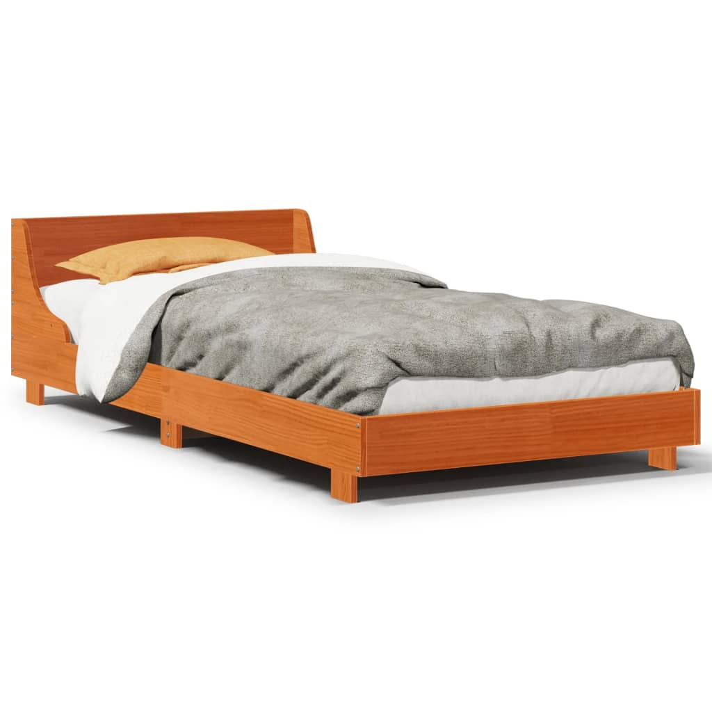 Łóżko Drewniane Rama Łóżka Sofa Brązowe Do Sypialni Pokoju 90x200 cm