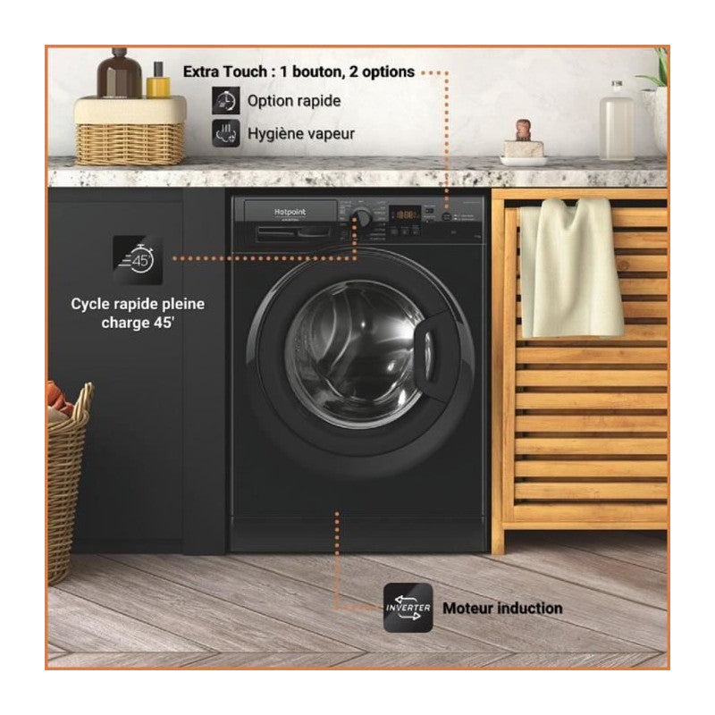 Lave-linge Hublot Hotpoint AQ114D497SDEUN Aqualtis - 11kg Blanc - Neuf