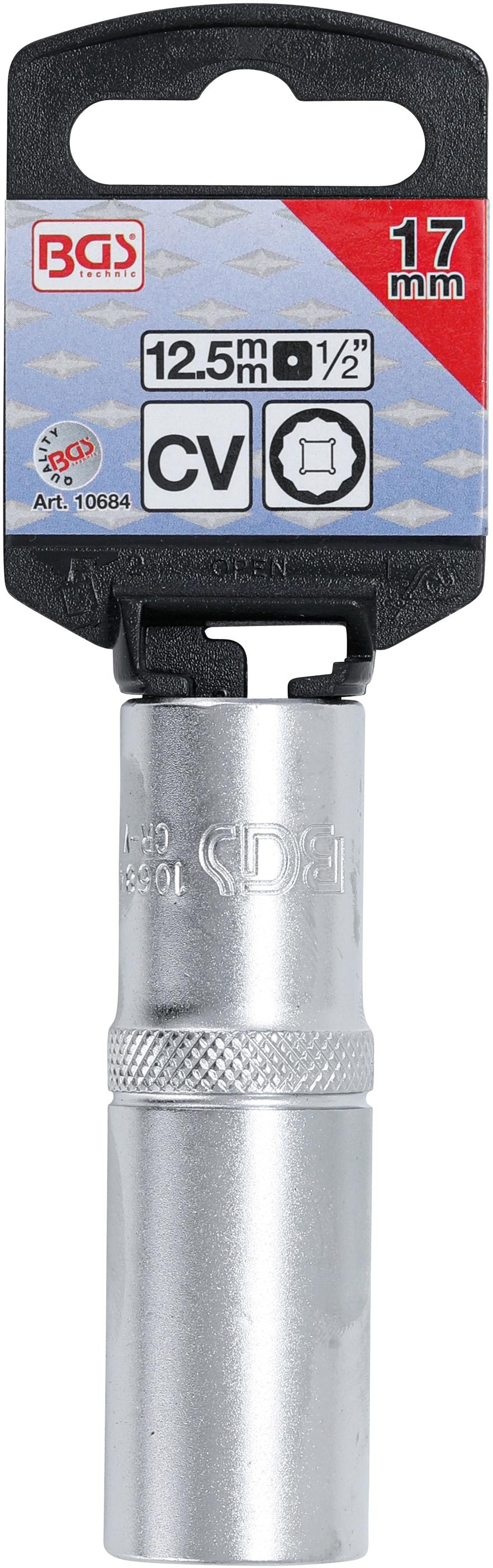 Douille pour clé, douze pans, longue | 12,5 mm (1/2