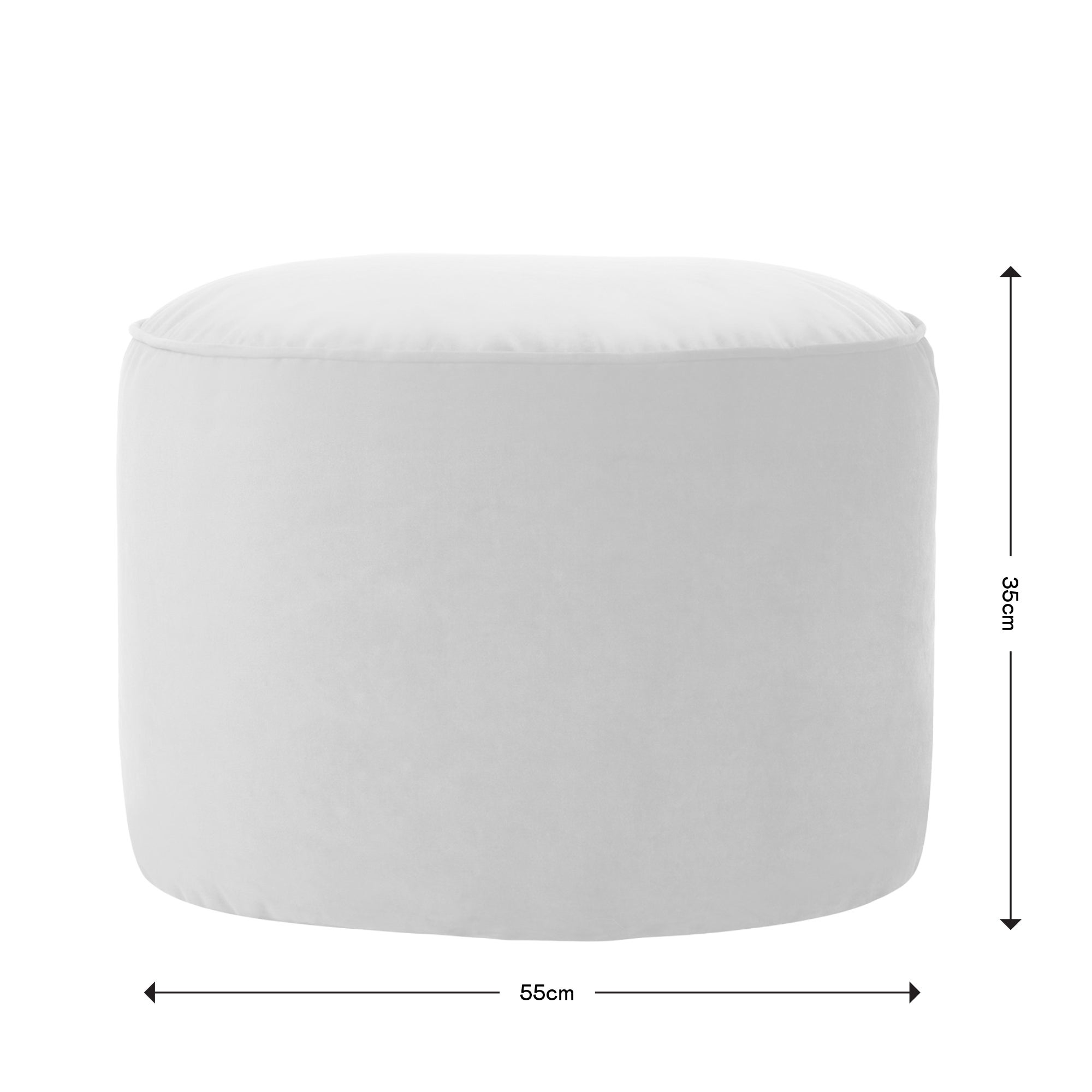 Pouf rond Icon velours bleu canard, 55x55cm - 6