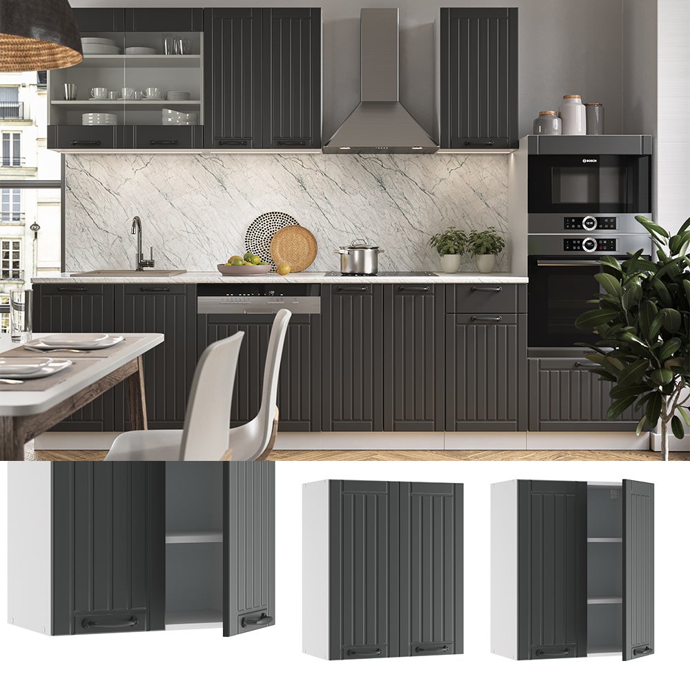 Vicco Elément haut de cuisine Fame-Line, Anthracite campagne, 60cm - 2