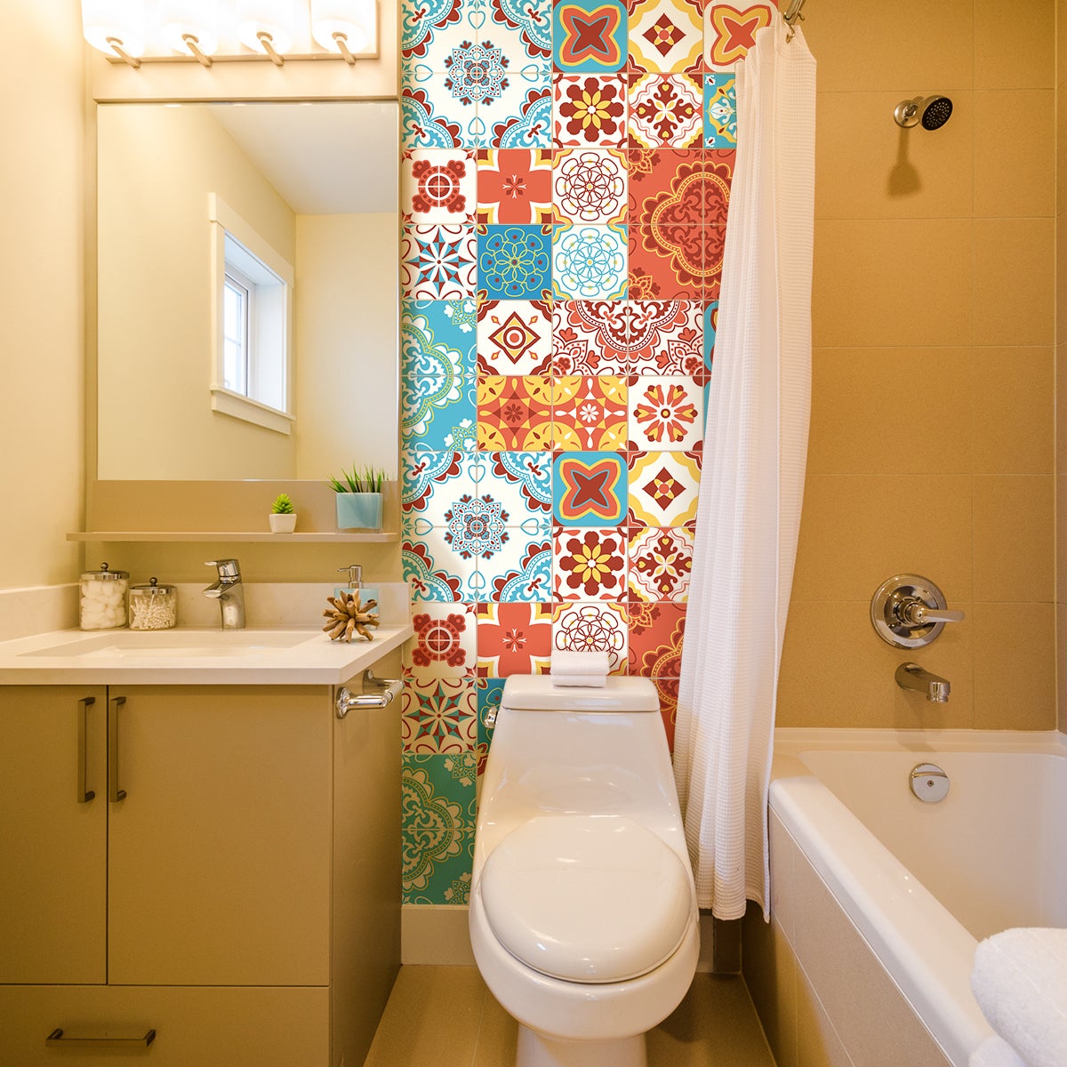 24 adesivi piastrelle di cemento azulejos lucinda - Sticker adesivo - adesivi murali - 24stickers20x20cm - 5