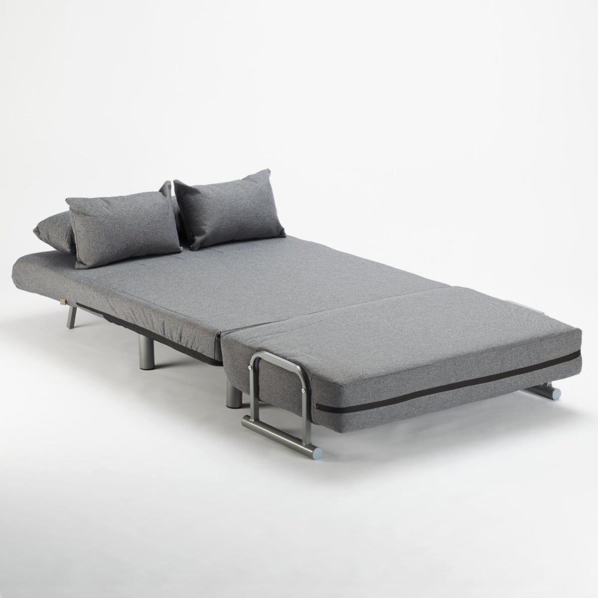 Divano poltrona letto piazza e mezza pieghevole tessuto Deborah Twin - Grigio - 7