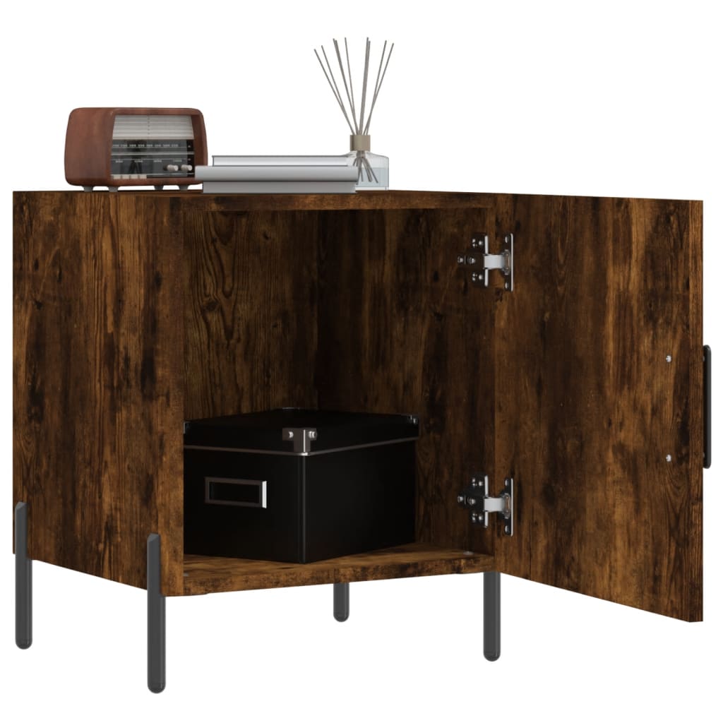 Maison Exclusive - Tables de chevet 2 pcs chêne fumé 40x40x50 cm bois d'ingénierie - 3