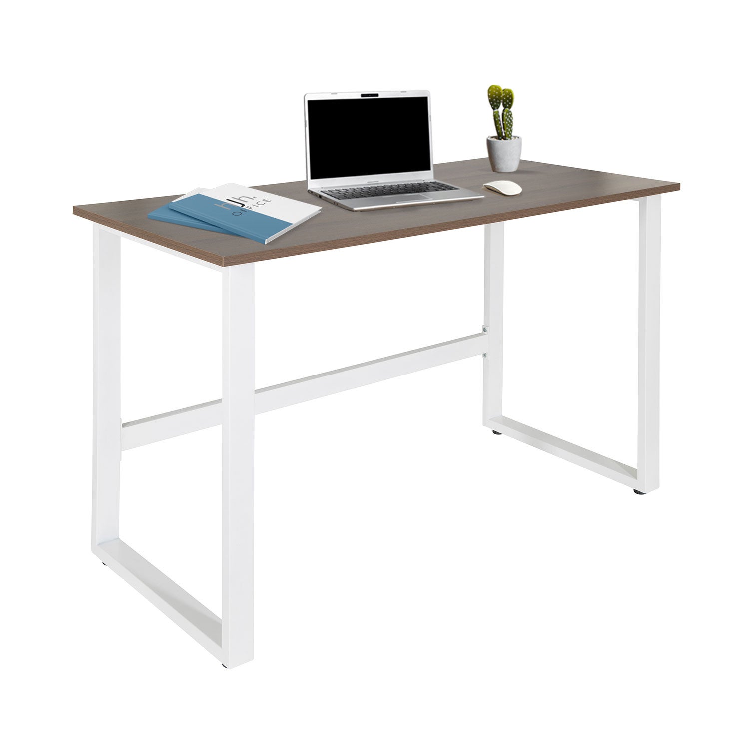 Biurko WORKSPACE LIGHT I Orzech włoski / biały hjh OFFICE