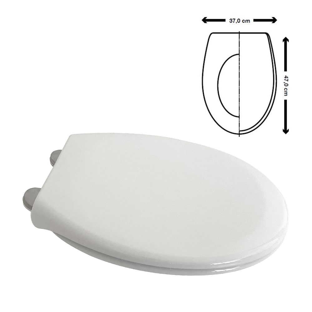 Asse Copriwater Universale In Plastica Bianca Logis - Made In Italy Antischeggia 47x37cm