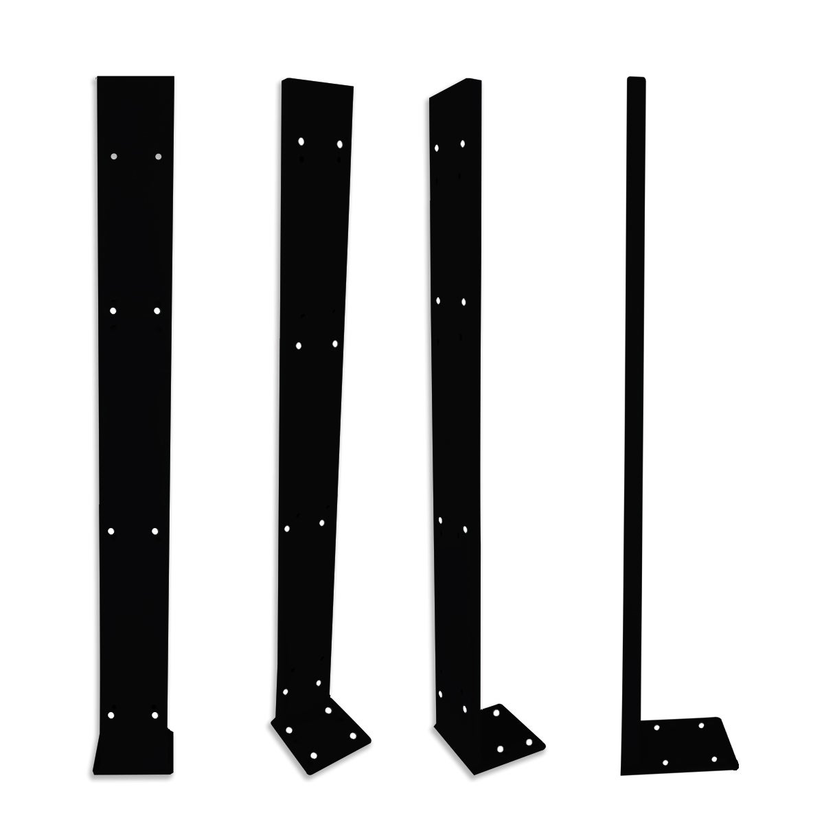 Słupek stalowy do perforowanych paneli z PVC o wysokiej gęstości – 80x20x1480 mm – kolor CZARNY