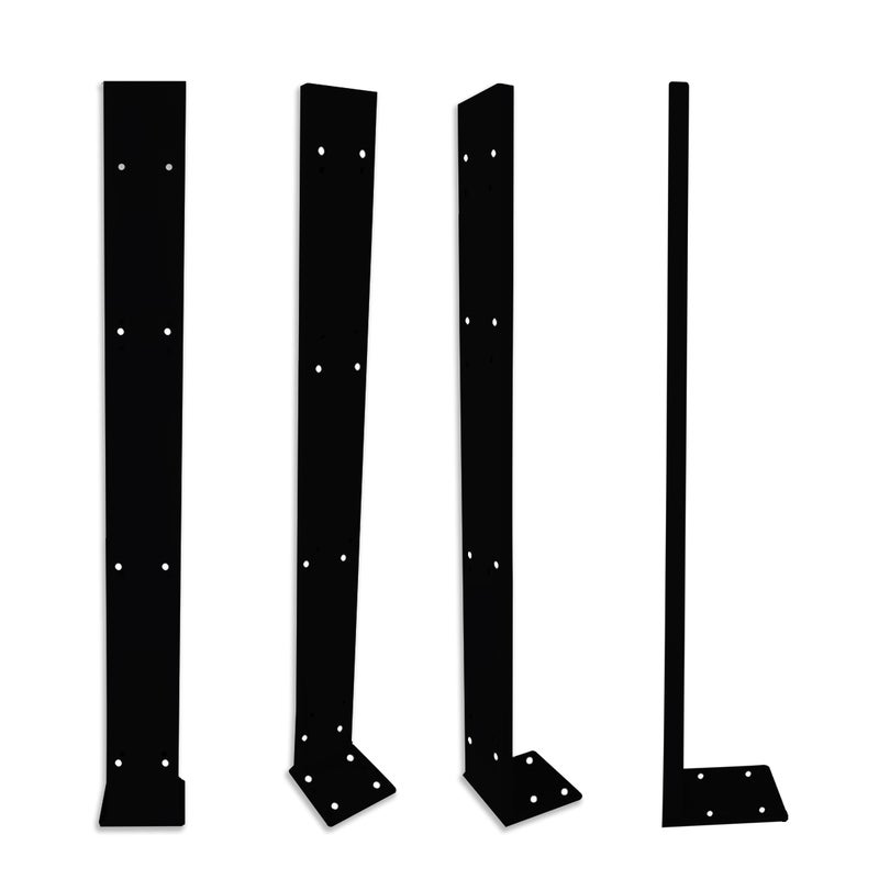 Słupek stalowy do perforowanych paneli z PVC o wysokiej gęstości – 80x20x1480 mm – kolor CZARNY