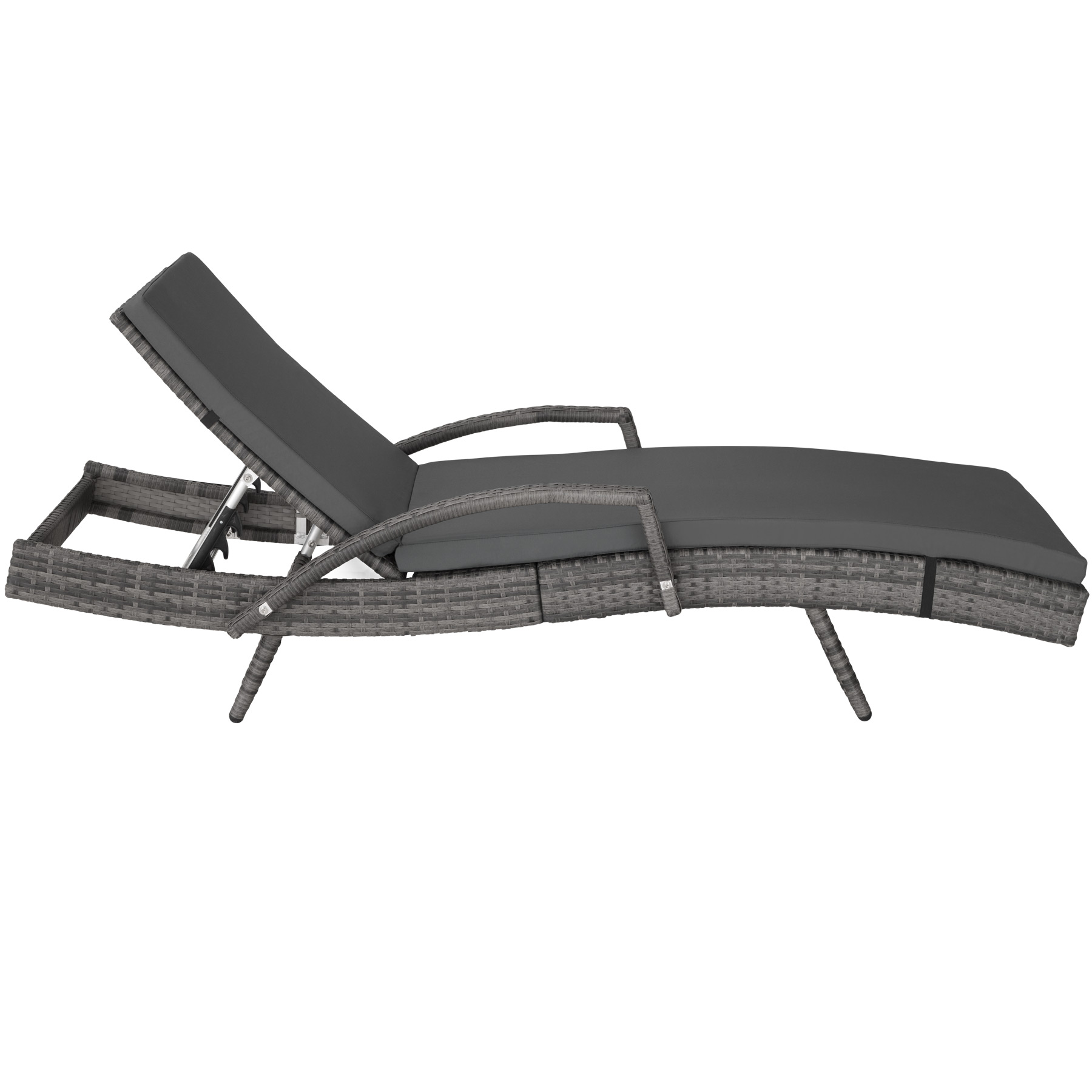 Bain de soleil en résine tressée et aluminium avec dossier réglable sur 5 positions TECTAKE - 7