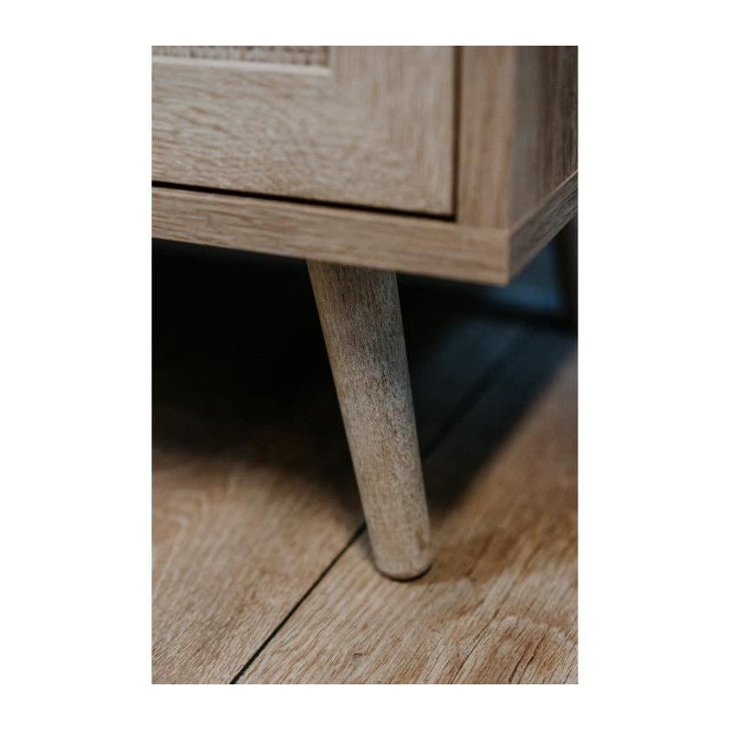 Commode 3 tiroirs - Decor chene sonoma - L 80 x P 40 x H 80 cm - BALI - 5