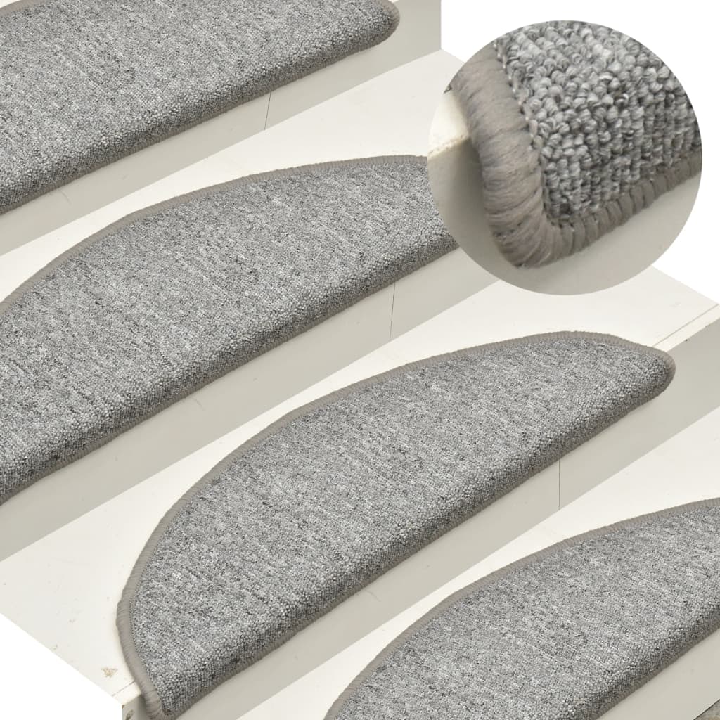 BONACA Lot de 15 tapis d'escalier en lin antidérapants pour intérieur BONACA Lot de 15 tapis d'escalier en lin antidérapants pour intérieur