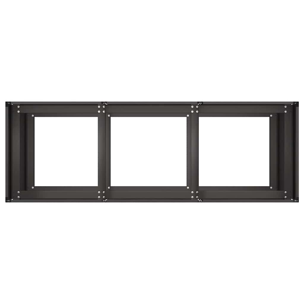 Jardinière，Pot de Fleurs noir 120x40x80 cm acier laminé à froid CFW42135 - 5