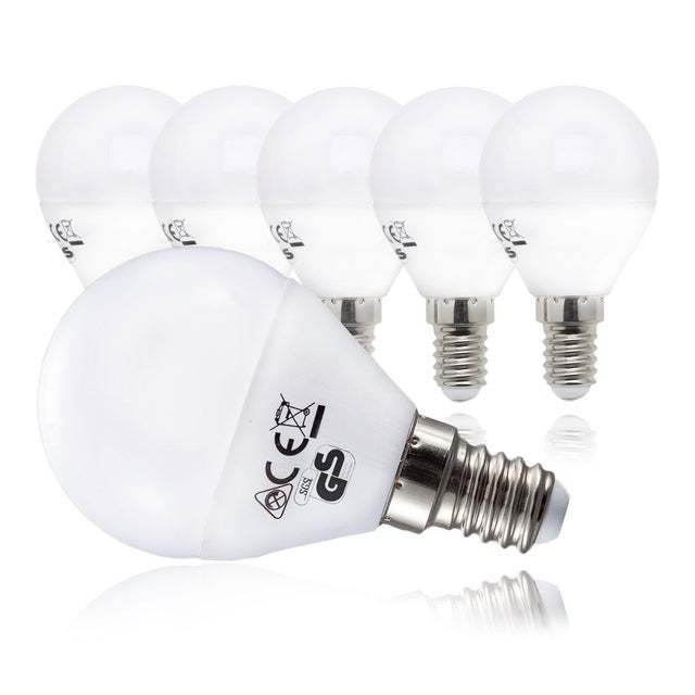 Lot de 5 ampoules LED E14  4,9W / 470lm  3000K  Non dimmable  Ø45mm  B.K.Licht