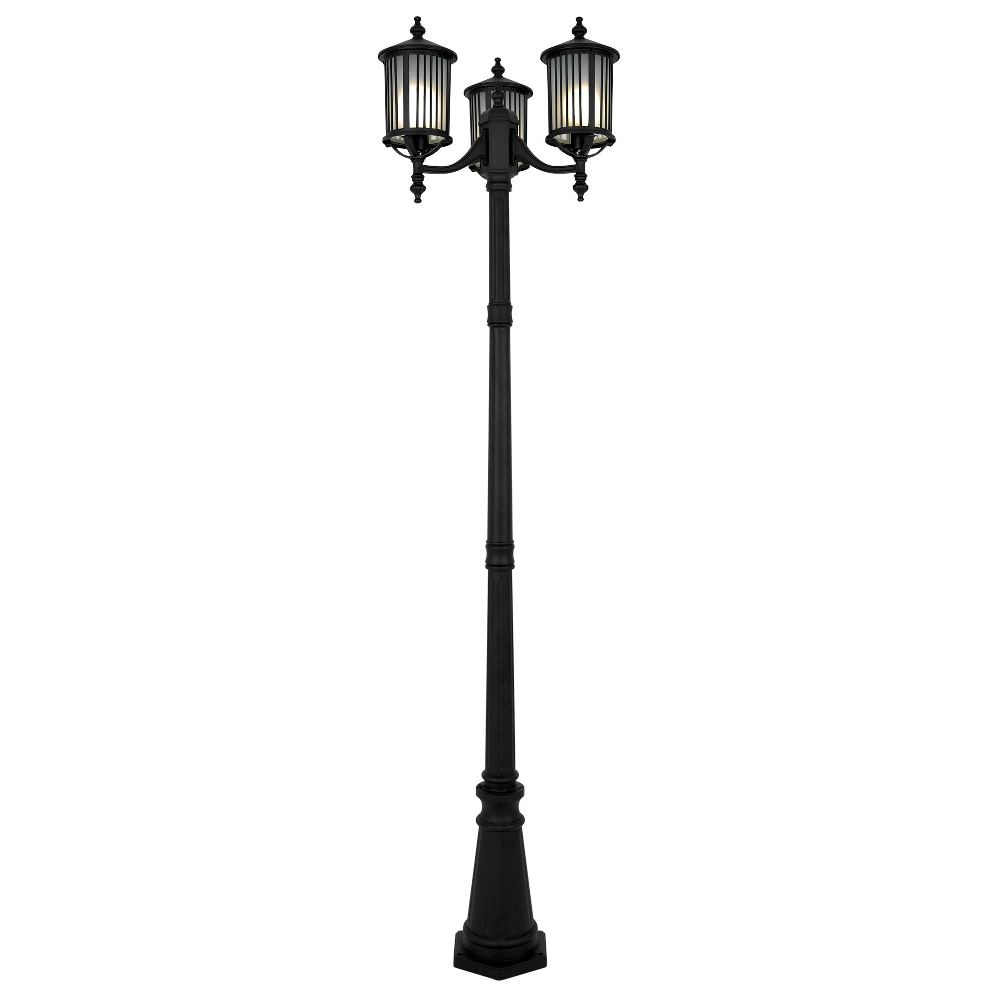 Latarnia ogrodowa potrójna DETROIT czarna 3xE27x15W metal wym:225x55x55cm IP44 Kaja