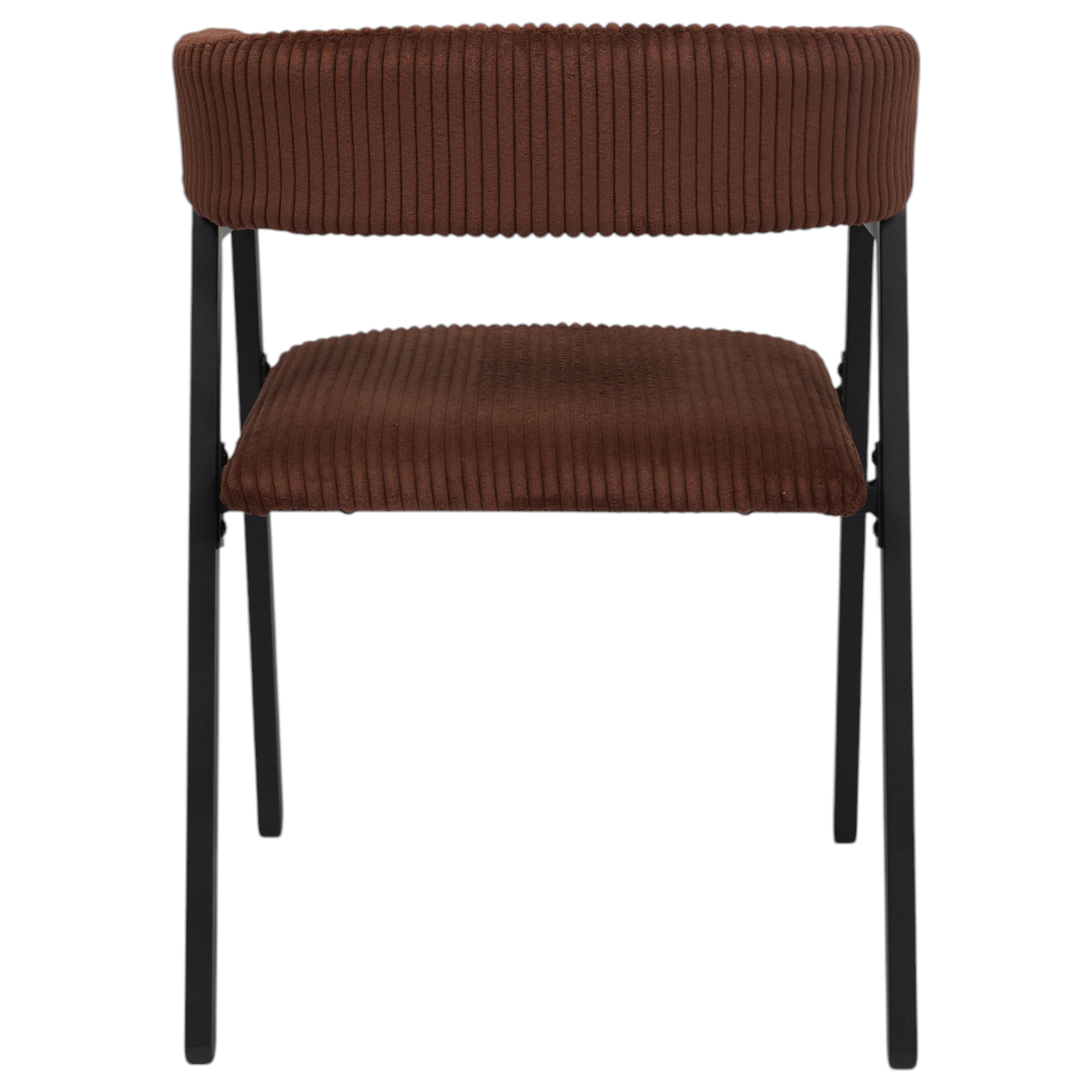 Lot De 2 Chaises - Home Deco Factory - Scott - Design - Côtelé - Rouge Et Noir - 4