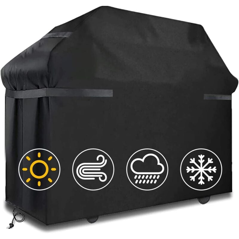 Pokrowce na grille Wodoodporny pokrowiec na grill Wiatroodporny odporny na rozdarcia Pokrowiec na grill z paskami i torbą do przechowywania x x cm