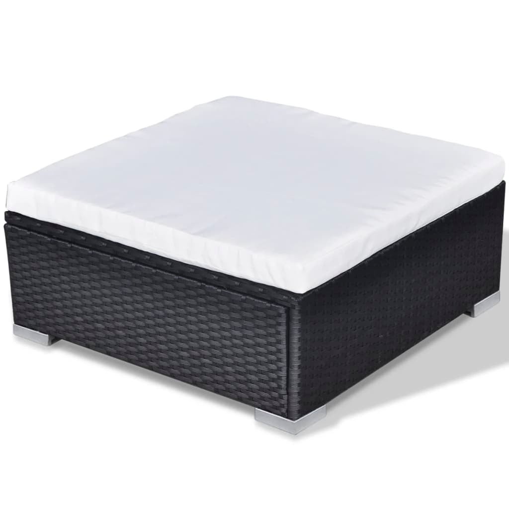 Salon bas de jardin en Acier Noir 9 personnes - 9