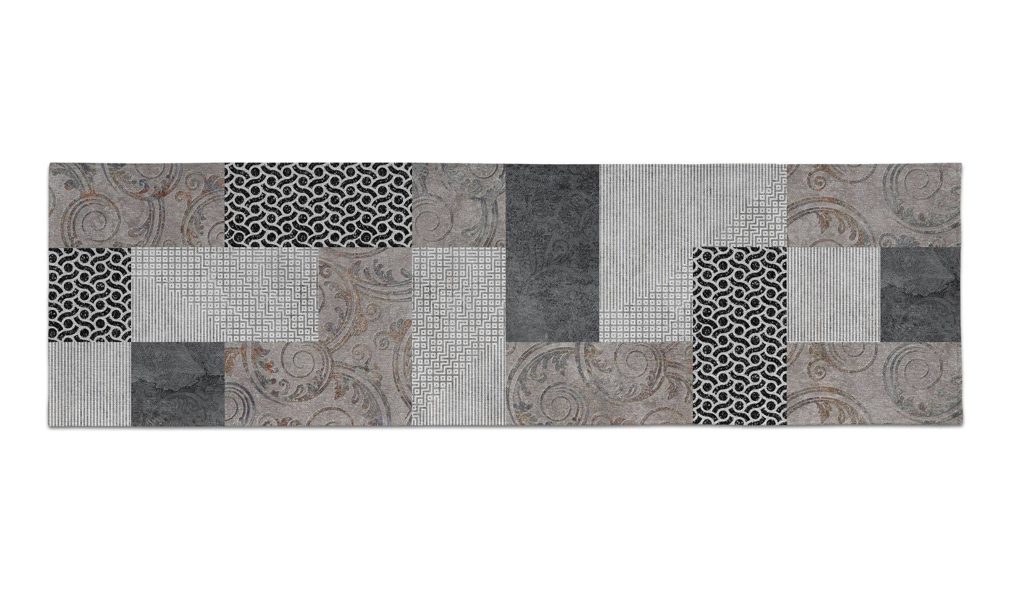 Camino de cocina, 100% made in italy, alfombra antimanchas con impresión digital, camino antideslizante y lavable, modelo elsa, 140x52 cm