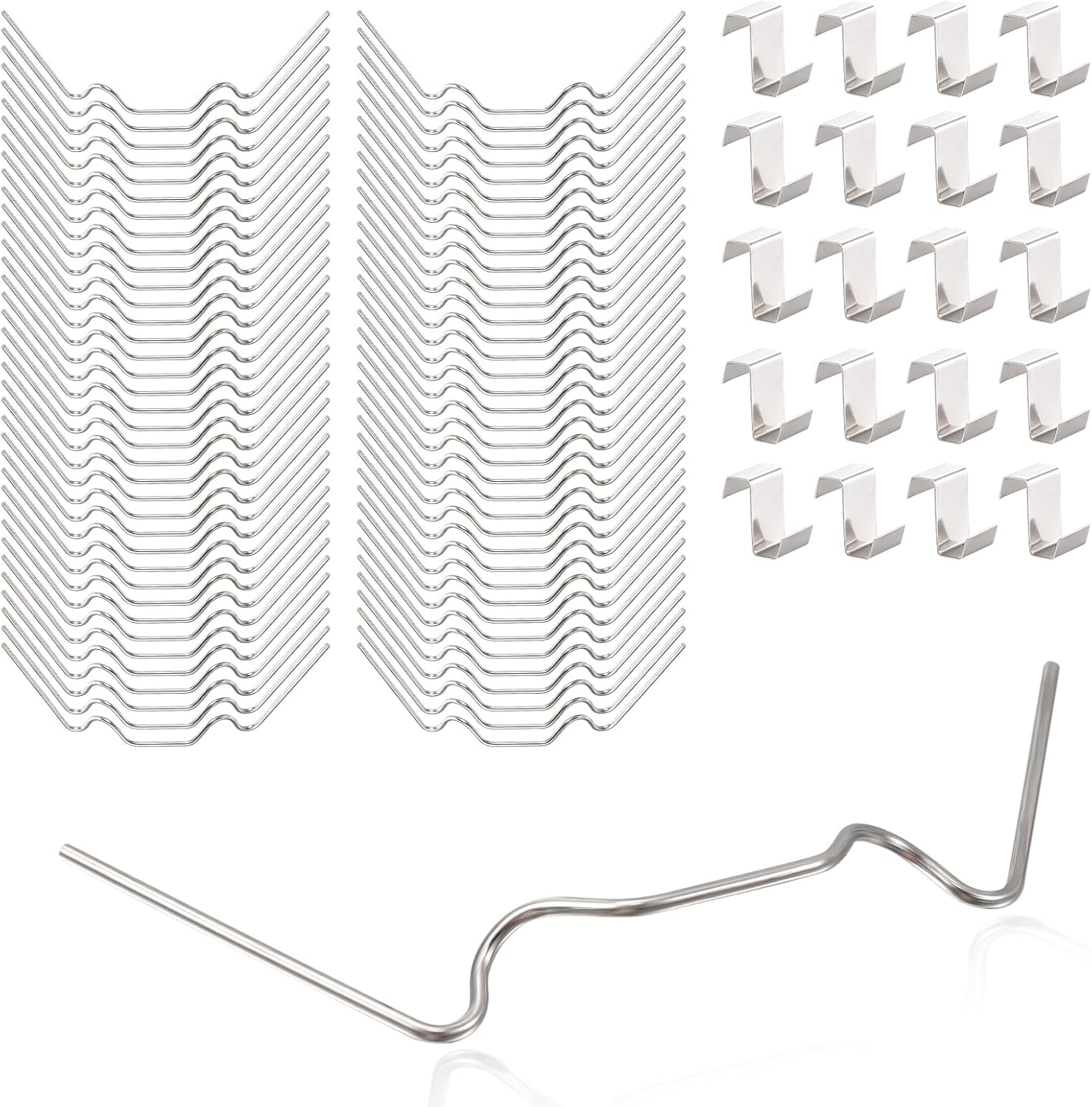 Opakowanie 100 klipsów mocujących do szkła szklarniowego, w tym 50 klipsów mocujących do szkła szklarniowego i 50 klipsów w kształcie litery Z do szkł