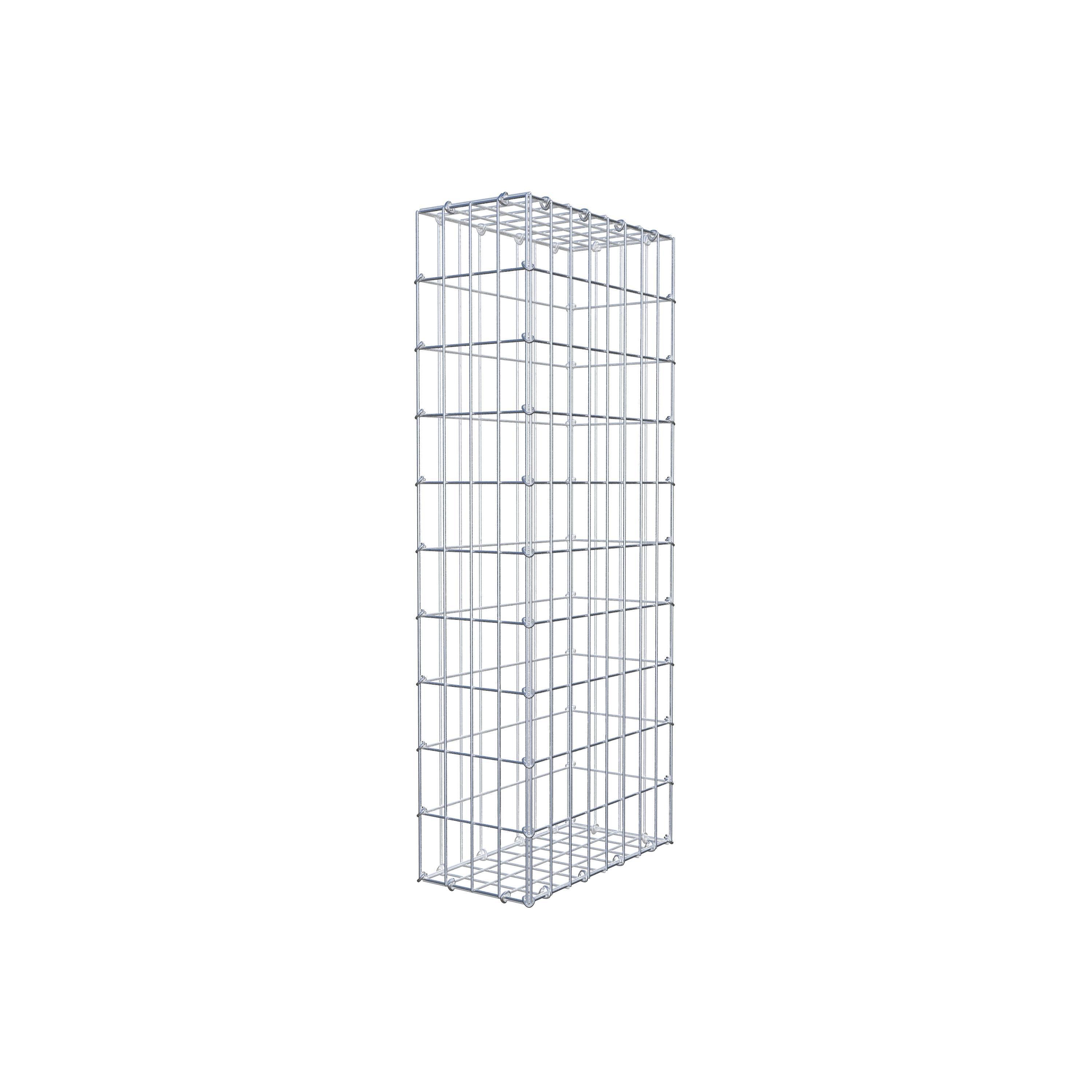 Gavión de acero galvanizado 100x40x20cm (LxAxP), malla 5 x 10cm, Anillo en C, jaula metálica para muro o jardín - 2