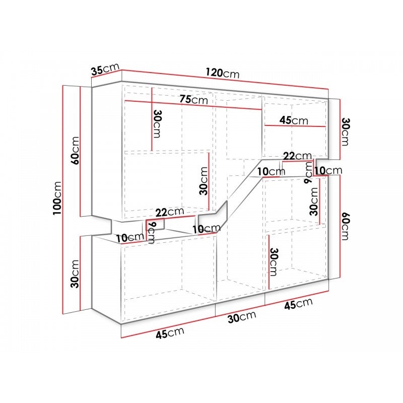 Commode Nesezi avec 4 portes Blanc - 3