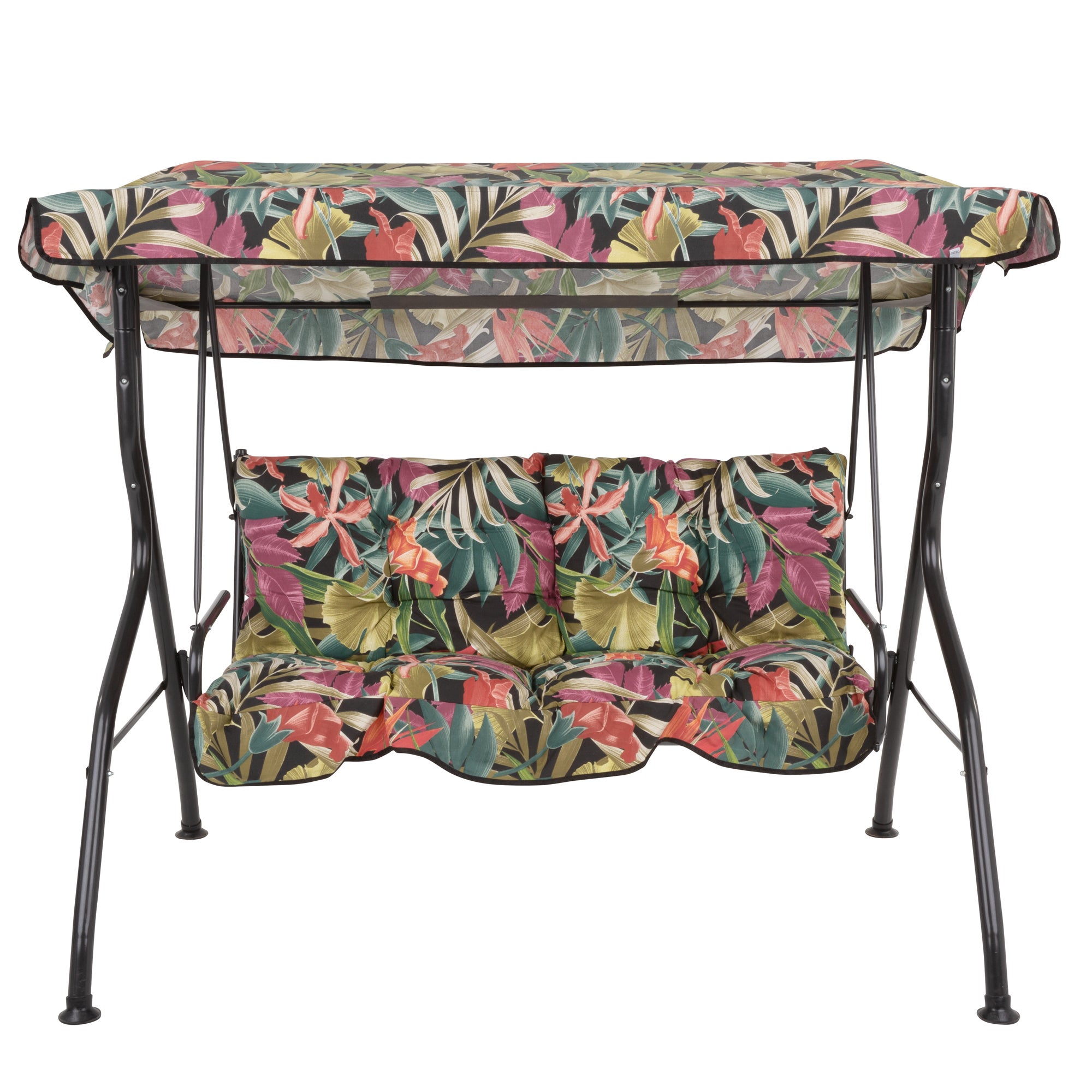 Poduszki na huśtawkę 130 cm z daszkiem Luna / Kate wielokolorowe z wolantem Patio