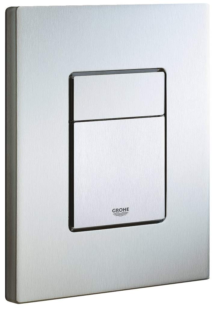 VIGOUR Piastra Di Azionamento Per WC A Scomparsa, Cromo Satinato - Pulsante Doppio Scarico, 145x205 Mm