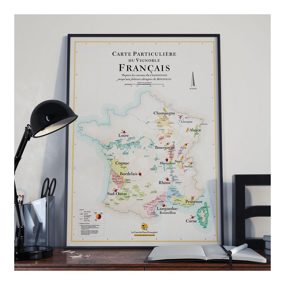 Affiche 50x70 cm - La Carte des Vins de France - LA CARTE DES VINS SVP - 2