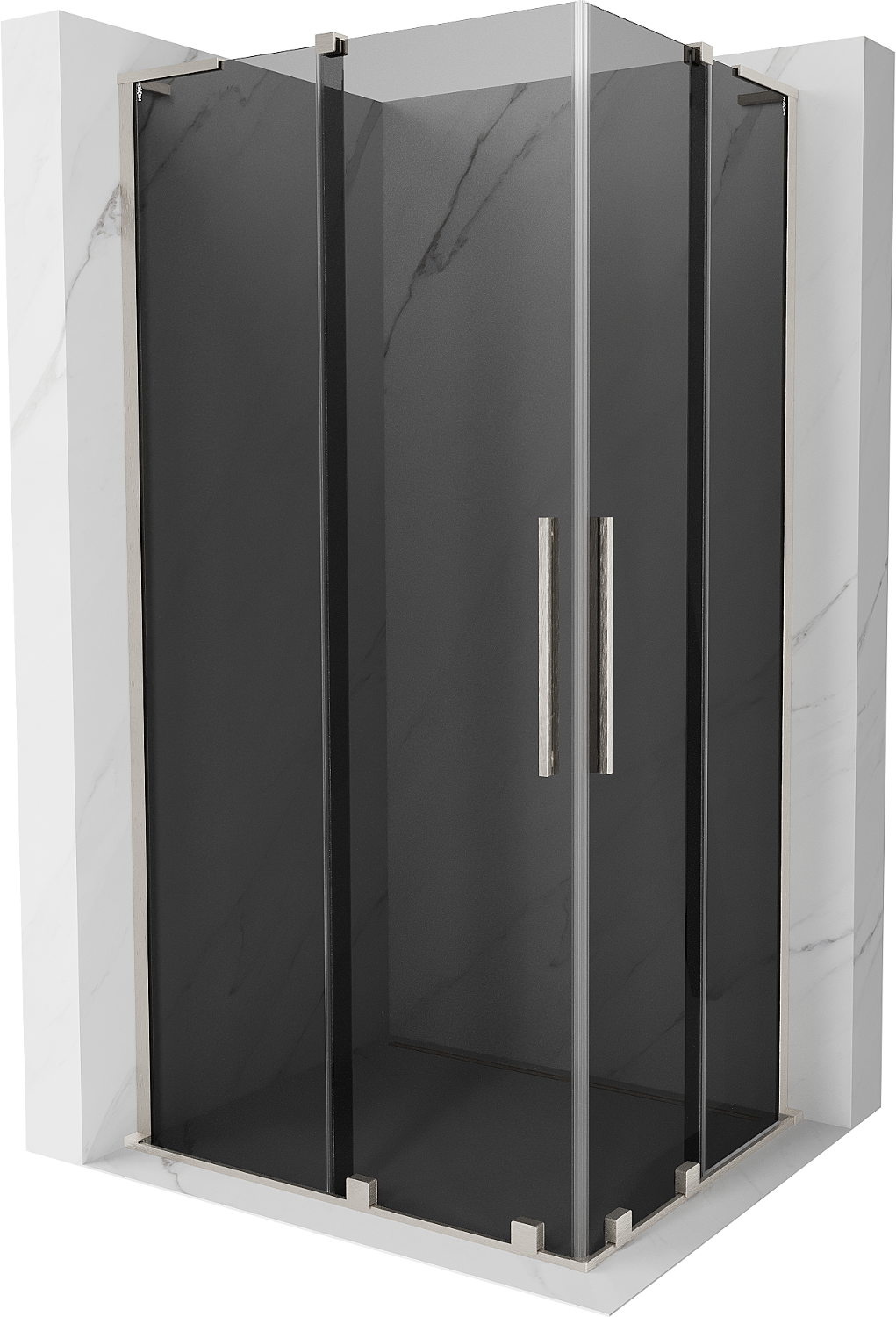 Mexen Velar L Duo kabina prysznicowa rozsuwana 90 x 80 cm, grafit, nikiel szczotkowany - 871-090-080-02-43-97