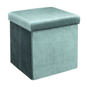 Pouf Pliant Avec Rangement - Velours Rose - 38x38x38 Cm - Capacité 39 Litres - Siège, Coffre à Jouets, Repose-pieds - Design Moderne
