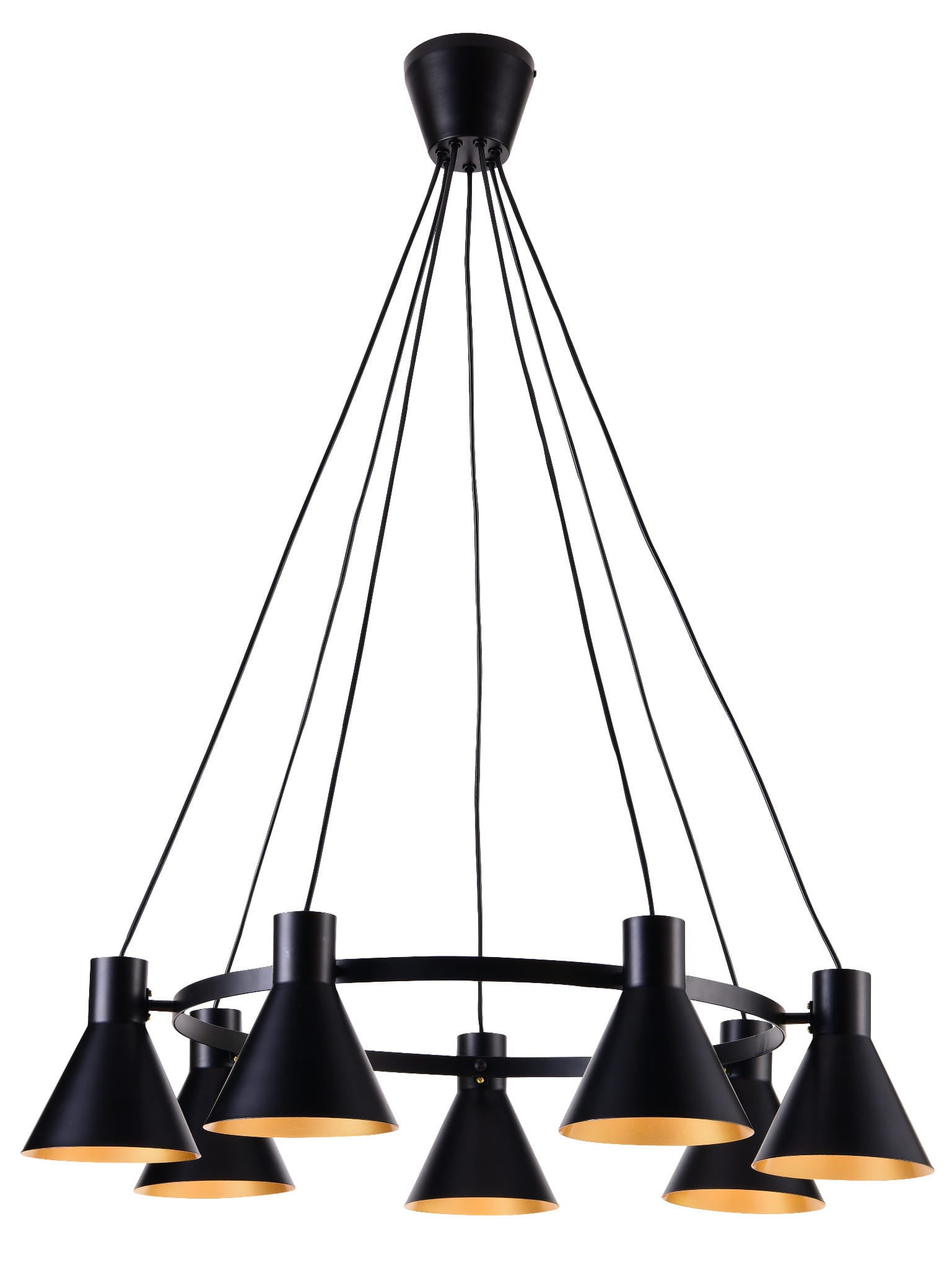 Lampa wisząca More czarno-złota 7xE27x40W wym: 100 x 78 x 78 cm metal Candellux