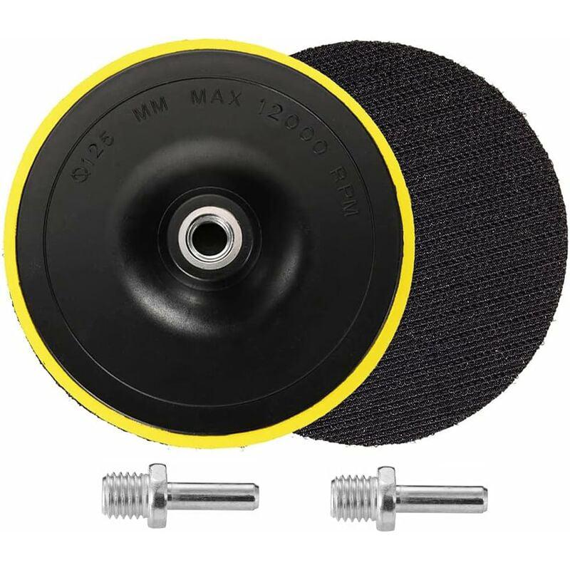 Set di 2 dischi abrasivi in velcro da 25 mm con anello filettato M14, lucidanti adatti per trapano e smerigliatrice angolare. - 3