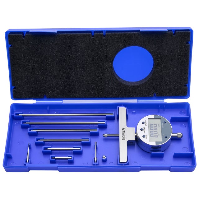 Micromètre de Profondeur Numérique VEVOR 0-558,8 mm 0-22 pouces Jauge Profondeur Résolution 0,01 mm 0,0005 pouce Outil Mesure pour Rainures, Décalages