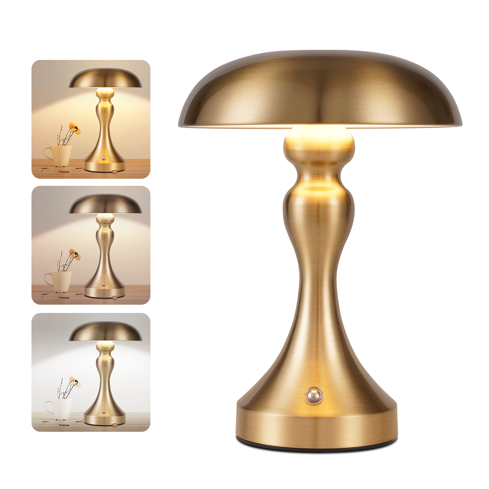 ZMH Lámpara De Mesa Táctil Regulable Con Función De Carga USB Y Pantalla De Tela 95866625