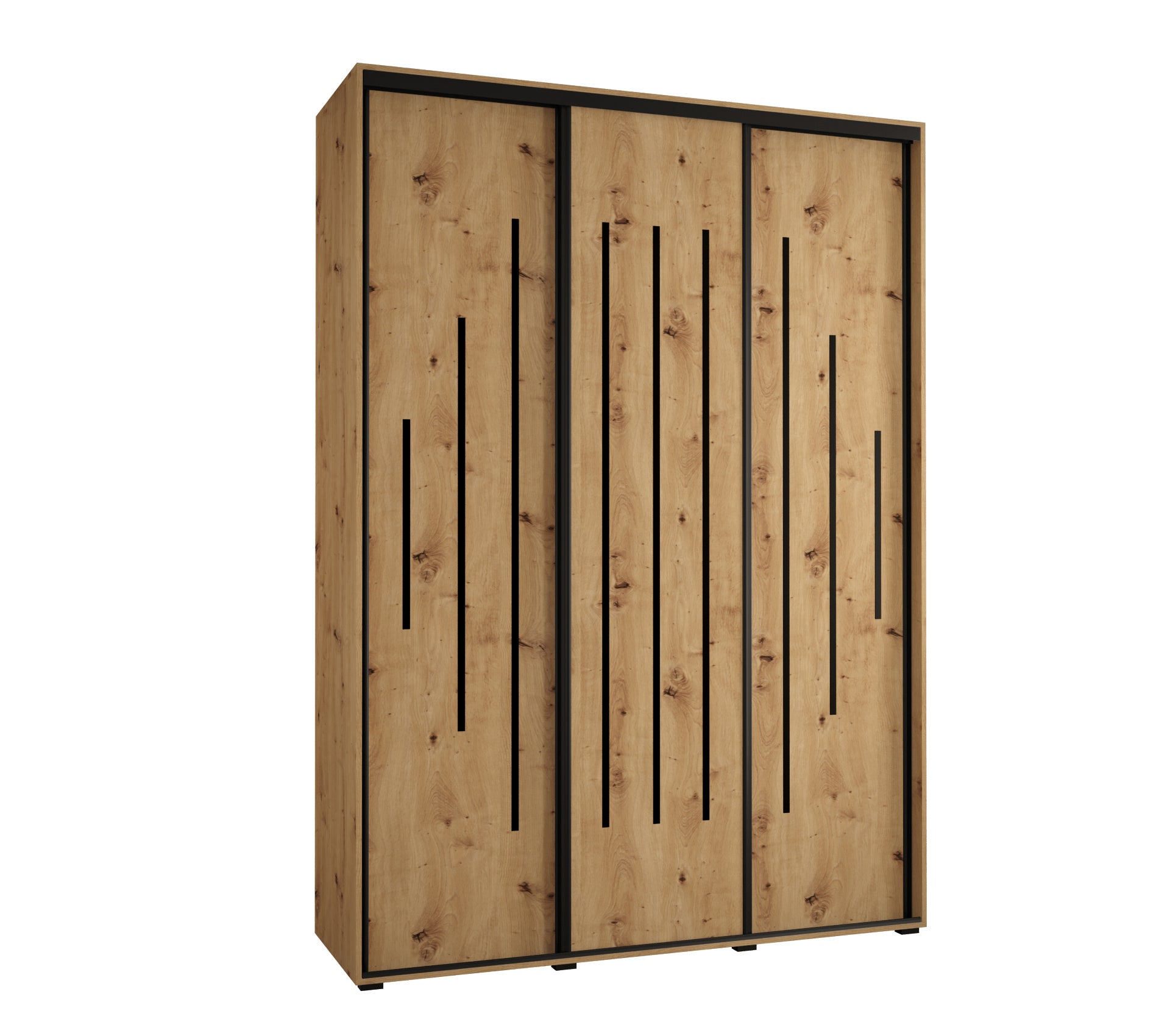 Szafa przesuwna wysoka Davos 12 180 x 45 x 235,2 cm artisan + artisan + u. czarny - Abiks Meble