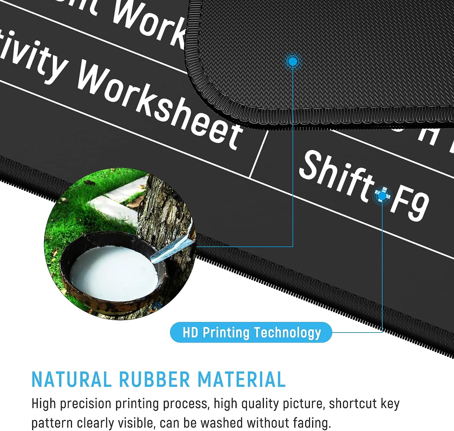 Tappetino per desktop/tappetino per mouse grande con scorciatoie da tastiera di Windows S - 3