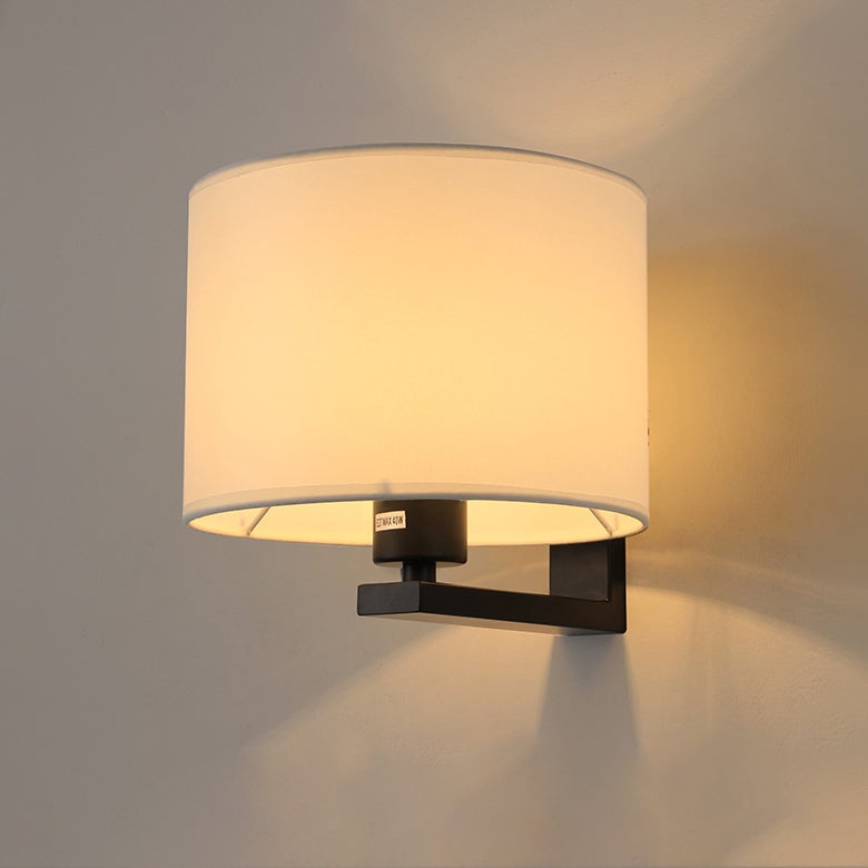 Lampa ścienna z abażurem z tkaniny, nowoczesne oprawy ścienne, lampka nocna ścienna, lampa ścienna z gniazdem E27, światło dekoracyjne