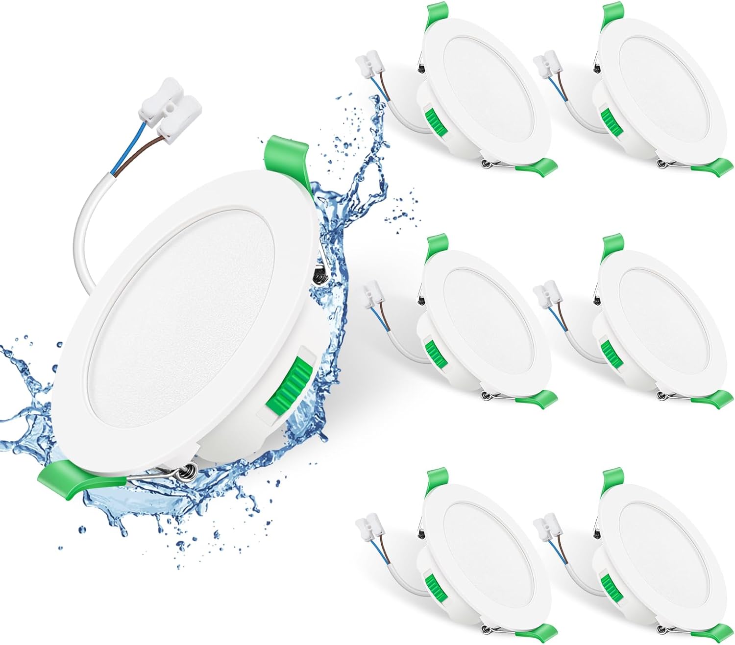 Sweet Led Set 6 Fari Da Incasso LED Orientabili: 3,5W, 330 Lumen, Luce Calda (3000K) Per Soffitto - Foro 75mm, Profondità 28,5mm - Ideale Per Cucina E Soggiorno