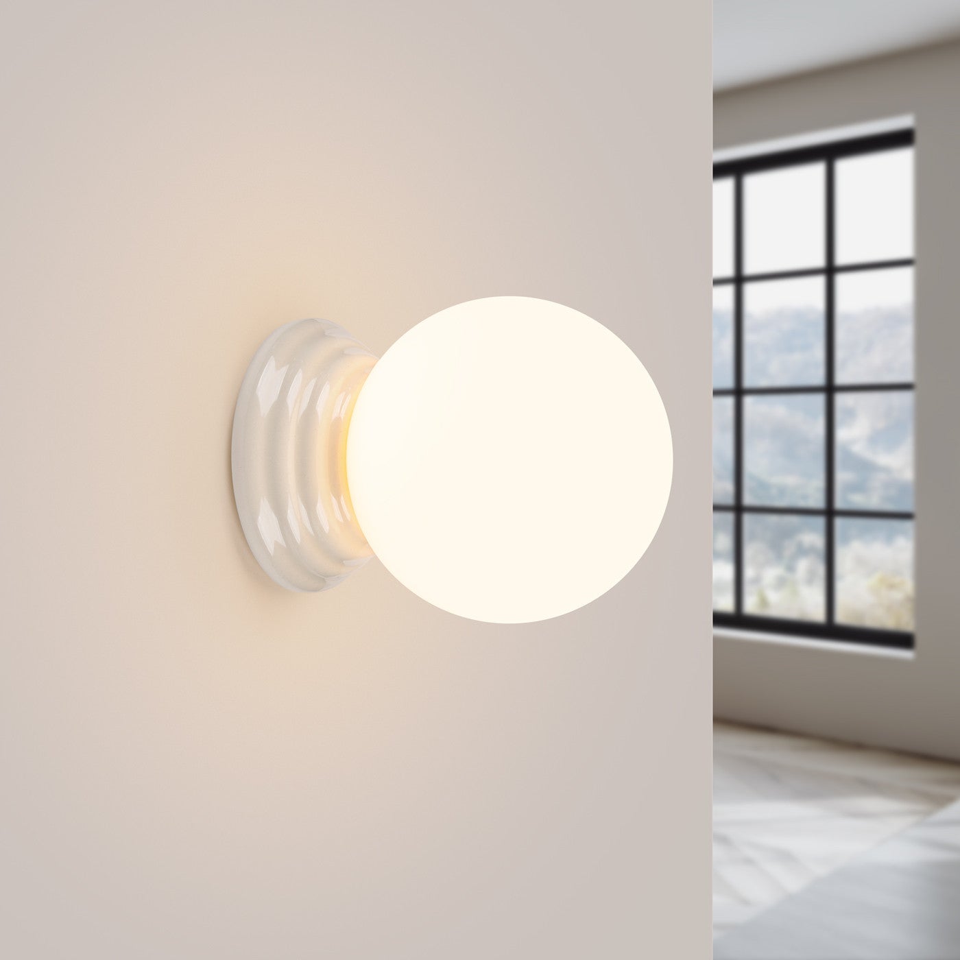 Kinkiet ścienny ceramiczny szkliwiony ZORI biały 1xG9x15W ceramika / gips wym:12x12x16cm IP44 Sollux Lighting - 4