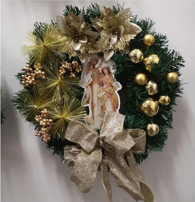 Grinalda de Natal para presépio de 40 cm, decorações de Natal, grinalda de Natal artificial, artigos para festas de Natal - 5