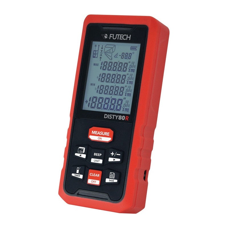 Dalmierze laserowe DISTY 80 RED 0,05 do 80m ± 2mm IP 54 FUTECH